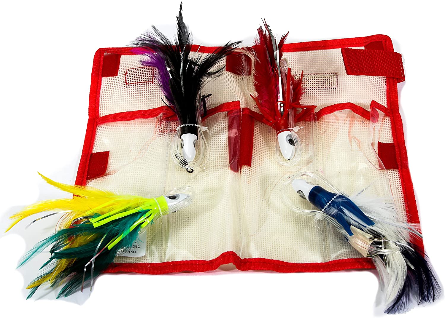 Boone Bait Co., Boone Bait Co. Kit di jig da traina con piume (4 pezzi)