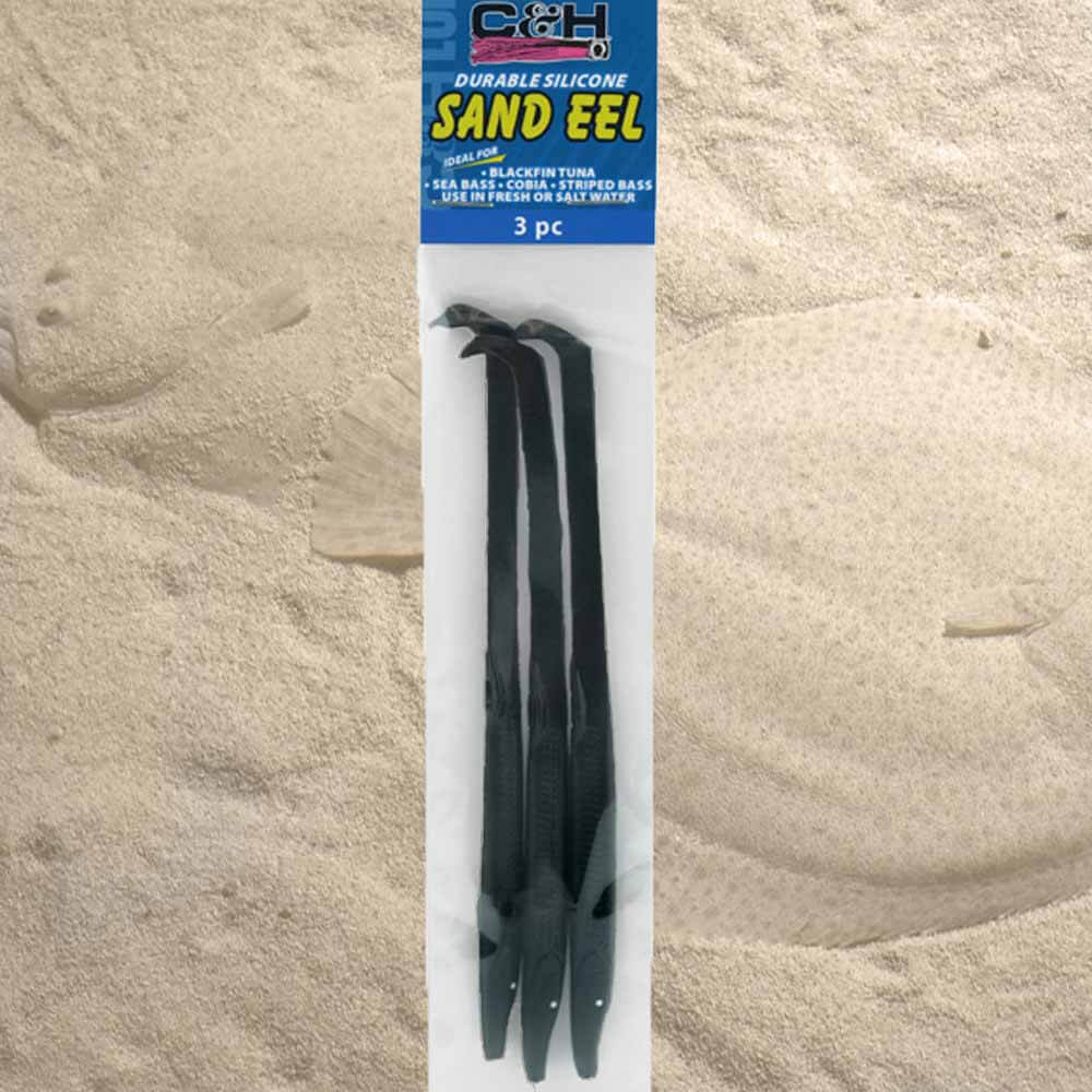 Esche artificiali C & H, C&H Sand Eel Lures 6,75" 3pc Nero