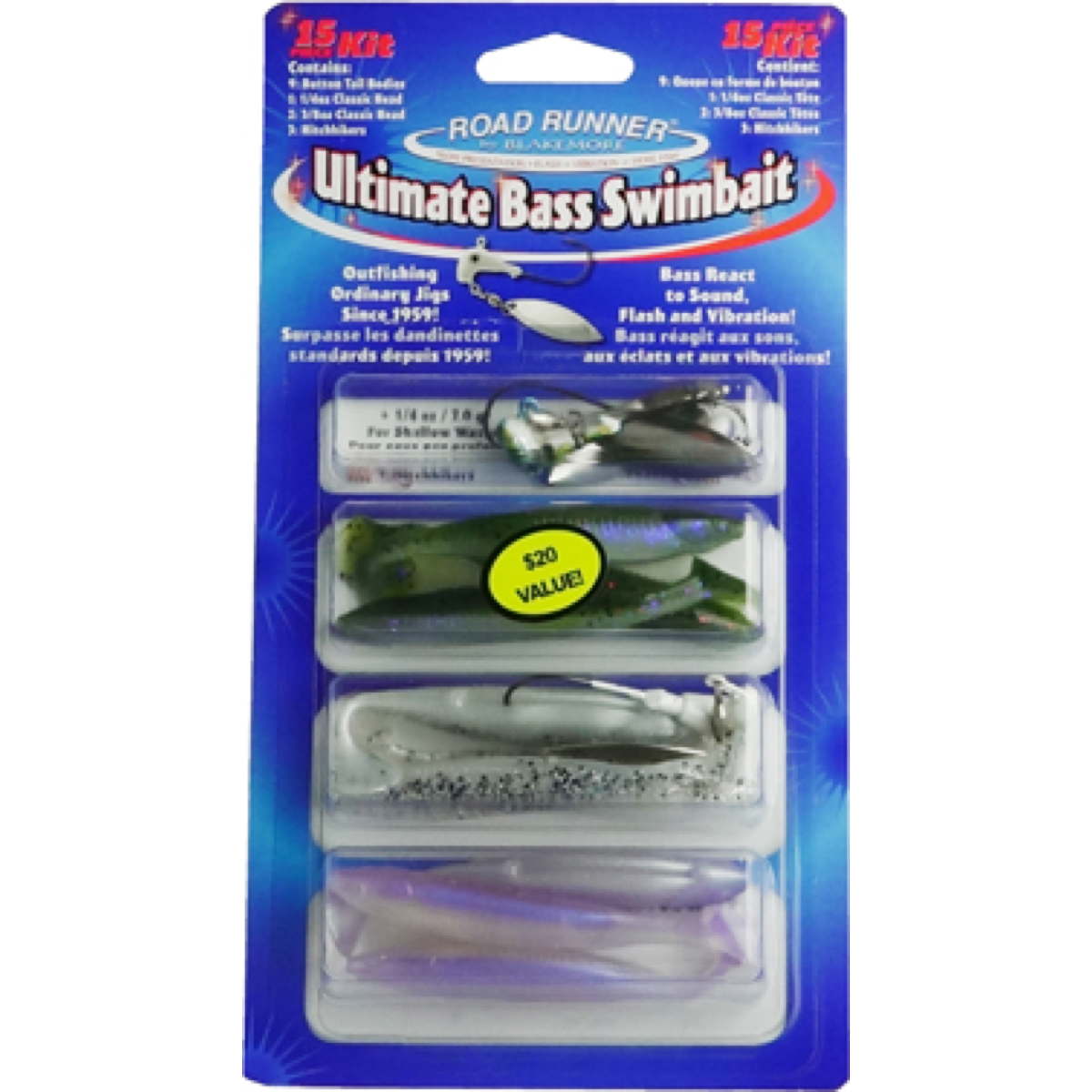 Blakemore, Kit Ultimate Bass Swimbait da 15 pezzi Blakemore